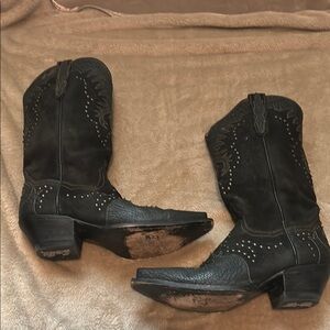 Dan Post Black Heeled Western Boots with Studded Details